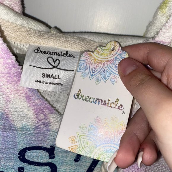 Dreamsicle Pastel Drop Colored Destin Florida Tie Dye Hoodie - Picture 3 of 3